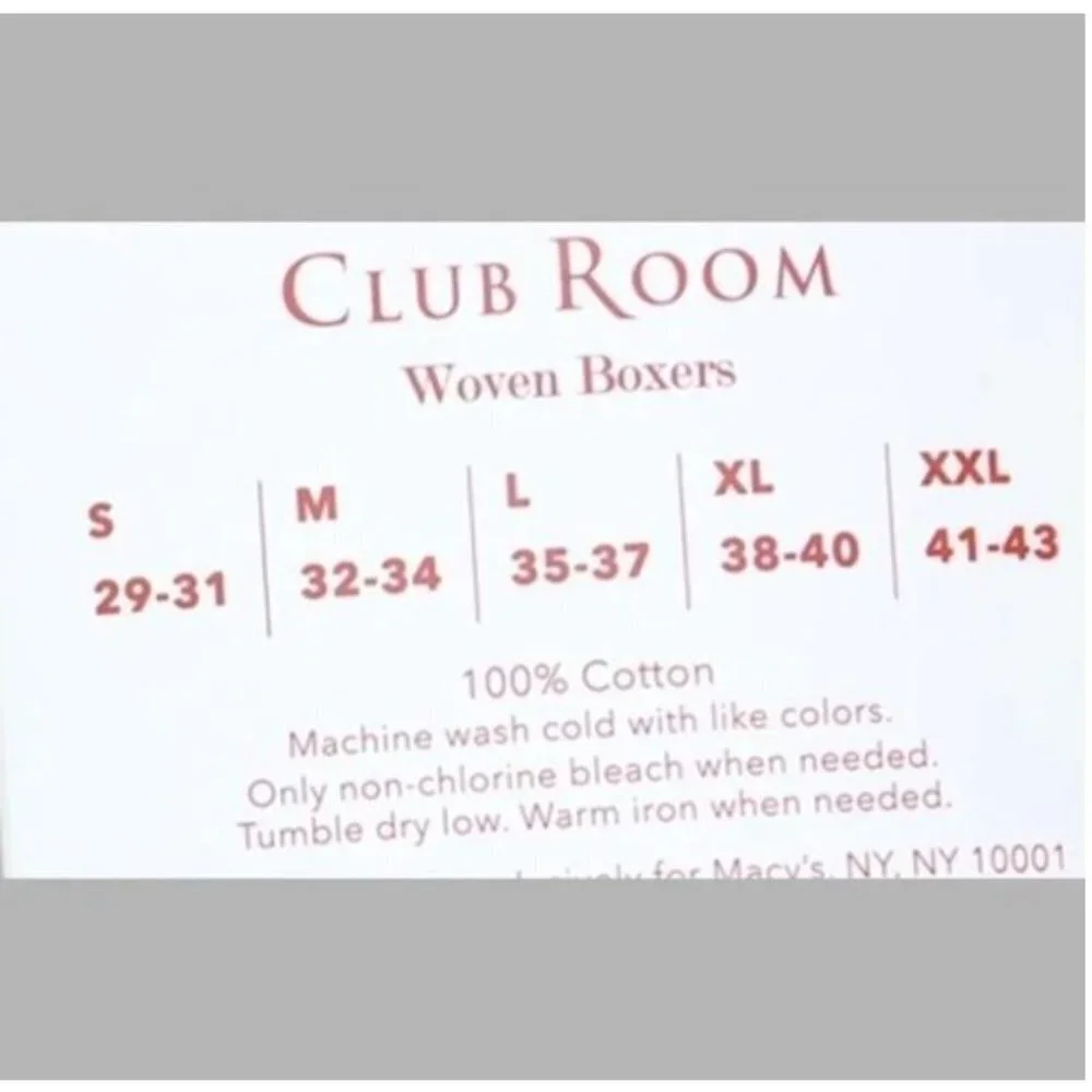 NEW! Club Room Holiday Two Pack Boxers Blue White Check Men's Size XXL